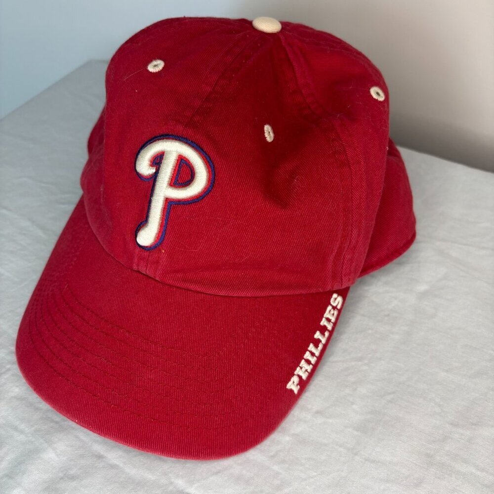 PHILADELPHIA PHILLIES Adjustable Cap OS Red Embroidered MLB Baseball 47 Brand - Picture 6 of 7